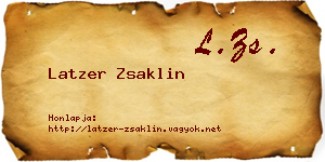 Latzer Zsaklin névjegykártya